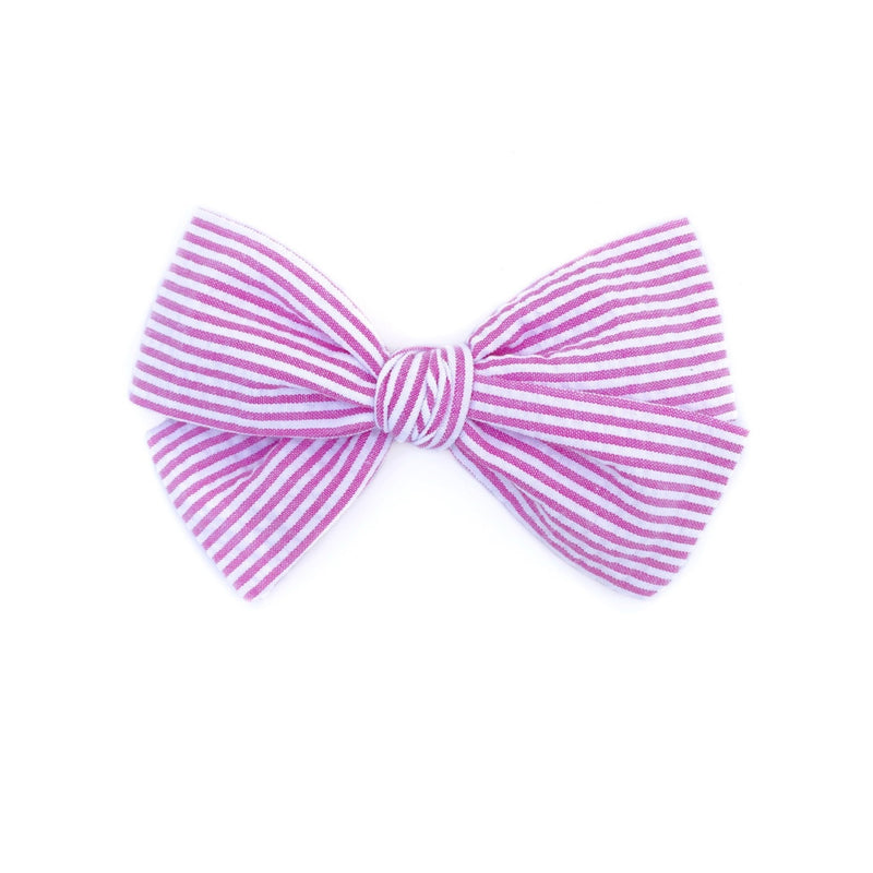 Magenta Seersucker Adelaide Bow