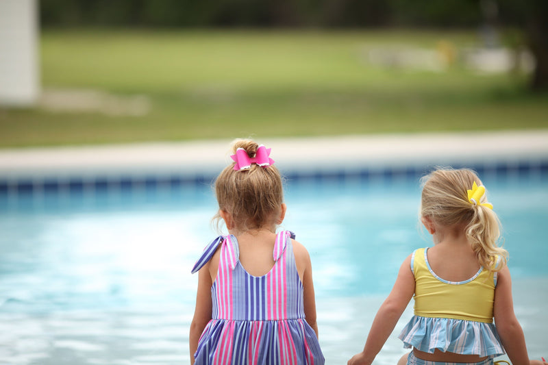 Mint Violet Ruffle Pool Bow