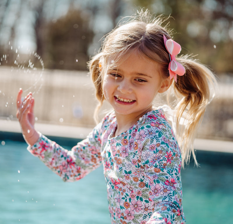 Coral Ruffle Pool Bow