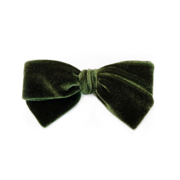 Olive Velvet Bethany Bow